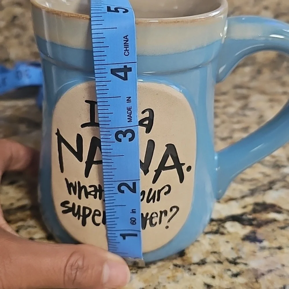 Blue Ceramic Mug 18oz I'm a‎ Nana. What's Your Superpower?